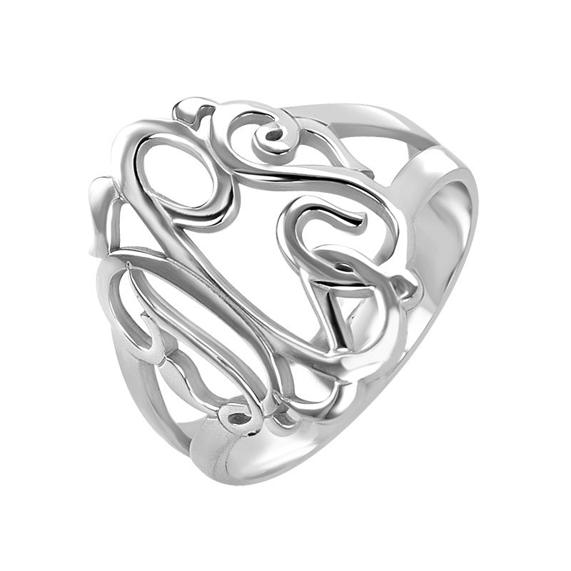 14k White Gold Classic Monogram Ring